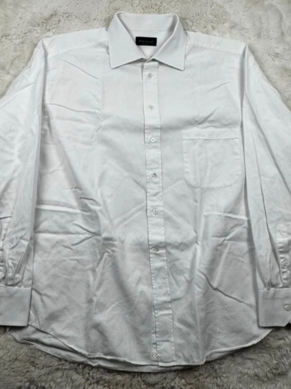 Lot of 3 Canali Dress Shirts Men's Size 44 17.5 White Cotton Business Button-Up - Picture 5 of 11